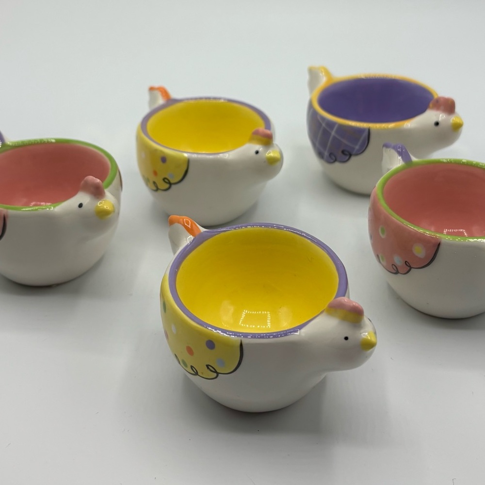 GANZ Egg Cups Multi-color Spring/Easter Chicks Set Of 5